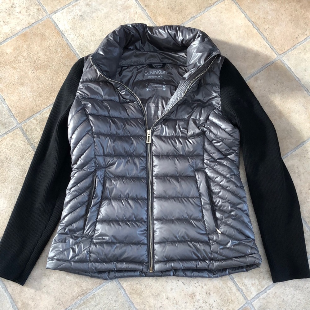 Calvin Klein silvery grey/black jacket - Picture 4 of 15